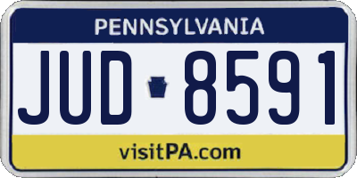 PA license plate JUD8591