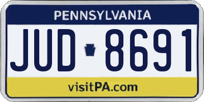 PA license plate JUD8691