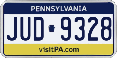 PA license plate JUD9328