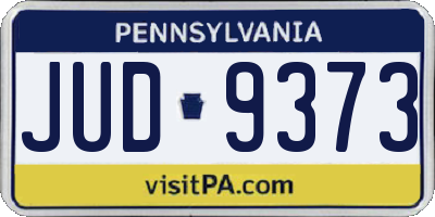 PA license plate JUD9373