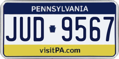 PA license plate JUD9567