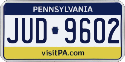 PA license plate JUD9602