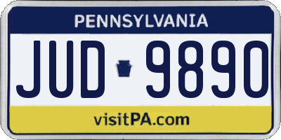 PA license plate JUD9890