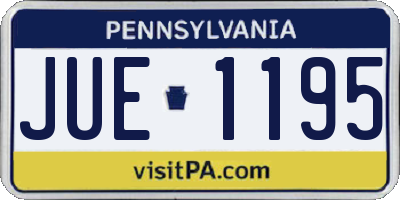 PA license plate JUE1195