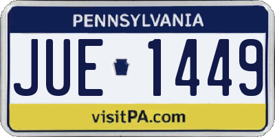 PA license plate JUE1449