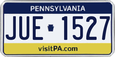 PA license plate JUE1527