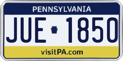 PA license plate JUE1850