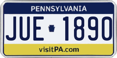 PA license plate JUE1890