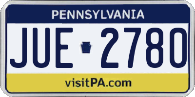 PA license plate JUE2780