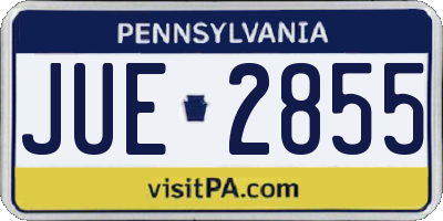 PA license plate JUE2855