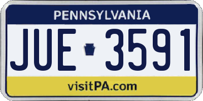 PA license plate JUE3591