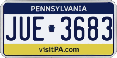 PA license plate JUE3683