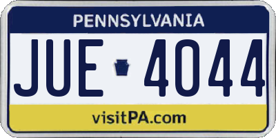 PA license plate JUE4044