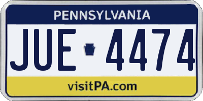 PA license plate JUE4474