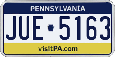 PA license plate JUE5163