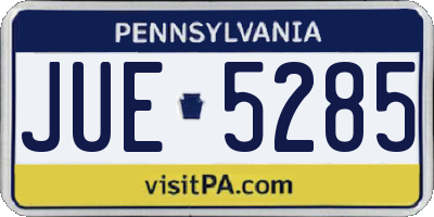 PA license plate JUE5285