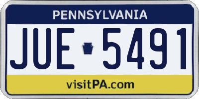 PA license plate JUE5491