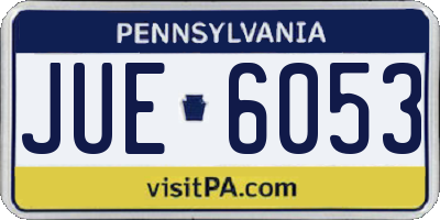 PA license plate JUE6053