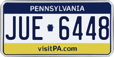 PA license plate JUE6448