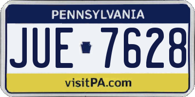 PA license plate JUE7628