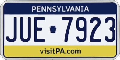 PA license plate JUE7923