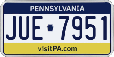PA license plate JUE7951