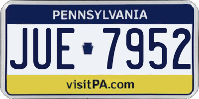 PA license plate JUE7952