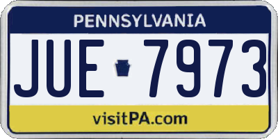 PA license plate JUE7973