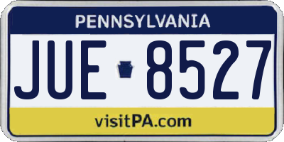 PA license plate JUE8527