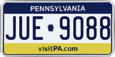 PA license plate JUE9088