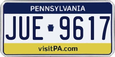PA license plate JUE9617