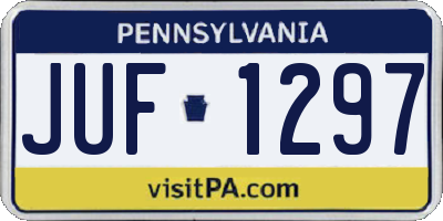 PA license plate JUF1297