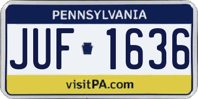 PA license plate JUF1636