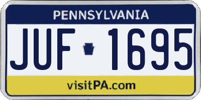 PA license plate JUF1695