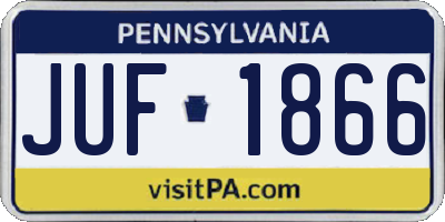 PA license plate JUF1866