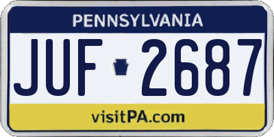 PA license plate JUF2687