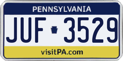 PA license plate JUF3529