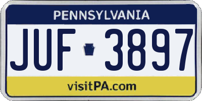 PA license plate JUF3897
