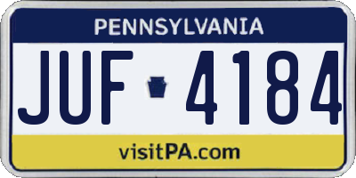PA license plate JUF4184