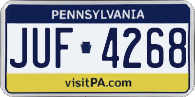 PA license plate JUF4268