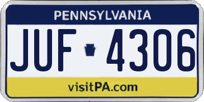 PA license plate JUF4306
