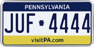 PA license plate JUF4444