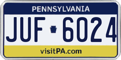 PA license plate JUF6024