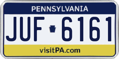 PA license plate JUF6161