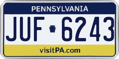 PA license plate JUF6243