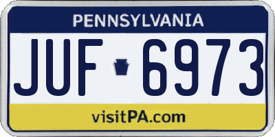 PA license plate JUF6973