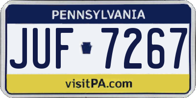 PA license plate JUF7267