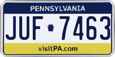 PA license plate JUF7463