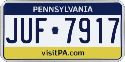 PA license plate JUF7917
