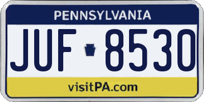 PA license plate JUF8530